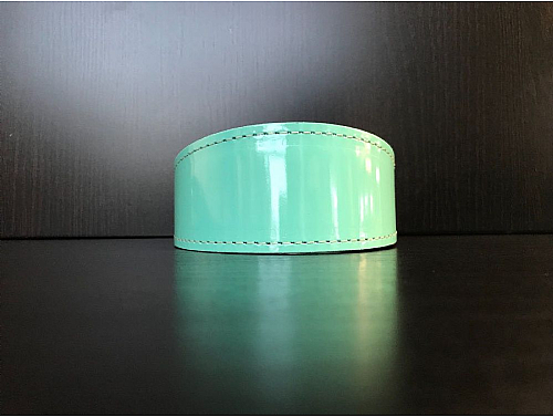 Felt Lined Mint Gloss - Whippet Leather Collar - Size M